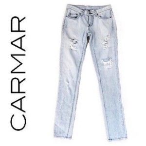 Carmar Distressed Slim Fit Skinny Jeans 24 New